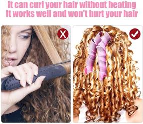 img 2 attached to 💆 18Pcs Spiral Hair Curlers Styling Kit with Styling Hooks, No Heat Wave Curlers for Various Hairstyles, 22"(55 cm) Long