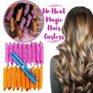 💆 18pcs spiral hair curlers styling kit with styling hooks, no heat wave curlers for various hairstyles, 22"(55 cm) long logo