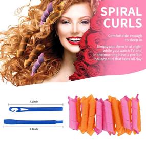 img 1 attached to 💆 18Pcs Spiral Hair Curlers Styling Kit with Styling Hooks, No Heat Wave Curlers for Various Hairstyles, 22"(55 cm) Long