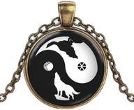 🐺 exquisite yin-yang wolf pendant chain necklace (foy-mall metal glass xl1592n) logo