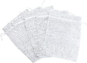 img 1 attached to 🎁 Anleolife 50pcs Sheer Organza Wedding Favor Bags for Holidays and Showers - Transparent 6"x8" Pouches for Bottle, Cookies, Candy, Lipstick, and Gifts