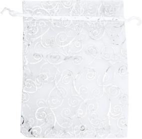 img 2 attached to 🎁 Anleolife 50pcs Sheer Organza Wedding Favor Bags for Holidays and Showers - Transparent 6"x8" Pouches for Bottle, Cookies, Candy, Lipstick, and Gifts