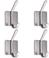 🔗 set of 4 stainless steel self-adhesive wall hooks for hanging, ideal for bathroom, kitchen, curtain, door – robe, coat, hat, towel, key hooks logo