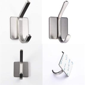 img 1 attached to 🔗 Set of 4 Stainless Steel Self-Adhesive Wall Hooks for Hanging, Ideal for Bathroom, Kitchen, Curtain, Door – Robe, Coat, Hat, Towel, Key Hooks