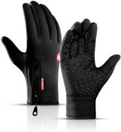 premium waterproof & windproof xl men's accessories: outdoor black gloves & mittens logo