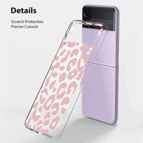 img 2 attached to 🐆 AIGOMARA Clear Samsung Galaxy Z Flip 3 5G Case: Pink Leopard Print Design with Slim Hard PC Shookproof Protection and Anti-Drop Feature