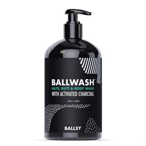 img 4 attached to 🚿 Мужской шаровой гель с активированным углем и крупным насосом - Ballsy Shower Gel - 16 унций увлажняющего геля для тела с кокосовым маслом - натуральное мыло и идеальное для мужского набора ухода