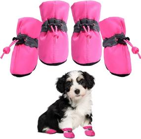 img 4 attached to Snow Winter Shoes and Paw Protectors for Small/Medium Dogs and Puppies - Dog Boots