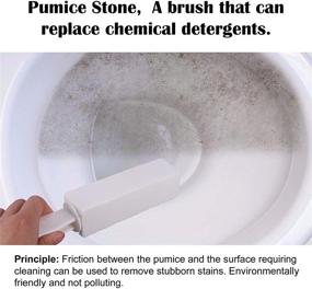 img 1 attached to 🚽 Pumice Stone Toilet Bowl Clean Brush: 3 Pack with Handle - Remove Rings, Calcium Buildup, and Rust Easily! Ideal for Toilet, Bathroom, Kitchen Sink, Grill Cleaning (White)