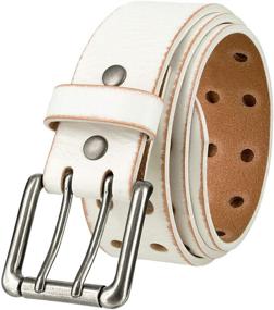 img 2 attached to 👔 Classic Black Leather Men's Belt: Roller Vintage One Piece - Finest Belt Accessories