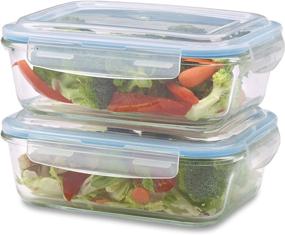 img 3 attached to 🍱 1790 Glass Food Storage Containers 4 Piece Set - Leak Resistant, 1520ml Capacity - Ideal Lunch Containers for Adults - Practical Glass Storage Containers with Lids