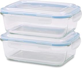 img 2 attached to 🍱 1790 Glass Food Storage Containers 4 Piece Set - Leak Resistant, 1520ml Capacity - Ideal Lunch Containers for Adults - Practical Glass Storage Containers with Lids