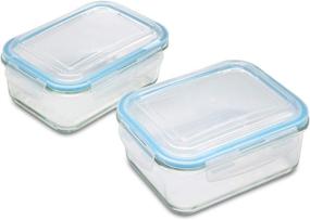 img 4 attached to 🍱 1790 Glass Food Storage Containers 4 Piece Set - Leak Resistant, 1520ml Capacity - Ideal Lunch Containers for Adults - Practical Glass Storage Containers with Lids