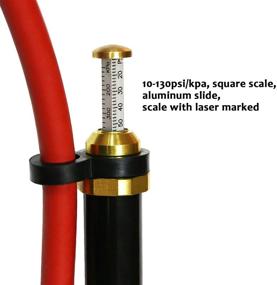 img 3 attached to Measureman Heavy Duty Bayonet Style Tire Inflator: Sturdy Aluminum Body, 20&#34; Red Hose, Clip On Air Chuck, Aluminum Slide - Range 10-130psi/kpa
