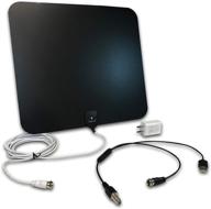 📺 styles ii super thin indoor hd tv antenna - 50 mile range with detachable amplifier signal booster, enhanced reception, and 10ft high-performance coax cable - upgraded version logo