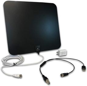 img 4 attached to 📺 Styles II Super Thin Indoor HD TV Antenna - 50 Mile Range with Detachable Amplifier Signal Booster, Enhanced Reception, and 10ft High-Performance Coax Cable - Upgraded Version