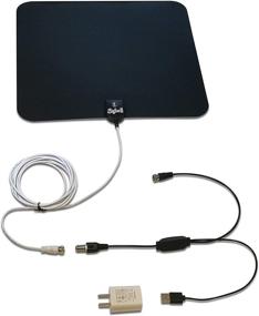 img 2 attached to 📺 Styles II Super Thin Indoor HD TV Antenna - 50 Mile Range with Detachable Amplifier Signal Booster, Enhanced Reception, and 10ft High-Performance Coax Cable - Upgraded Version