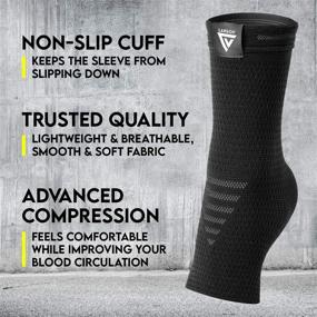 img 1 attached to Langov Ankle Brace Support for Men & Women (Pair) - Best Compression Sleeve Socks for Foot, Sprained Ankle, Achilles Tendonitis Recovery - Reduce Swelling, Heel Pain - Nano Socks