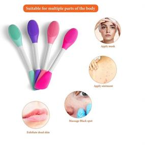 img 2 attached to 🧖 Get Perfect Skin with LASSKY 4PCS Multicolor Double-Ended Silicone Face Mask Brush and Cleansing Tool