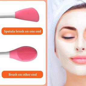 img 3 attached to 🧖 Get Perfect Skin with LASSKY 4PCS Multicolor Double-Ended Silicone Face Mask Brush and Cleansing Tool