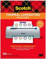 📚 scotch thermal laminating pouches, 5 mil thickness, 100-pack - extra protection for letter size sheets logo