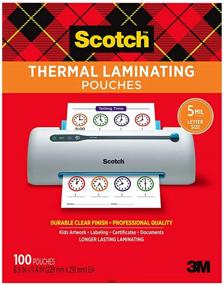 img 4 attached to 📚 Scotch Thermal Laminating Pouches, 5 Mil Thickness, 100-Pack - Extra Protection for Letter Size Sheets