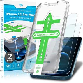 img 4 attached to 📱 Top-notch Protection: Power Theory Screen Protector for iPhone 12 Pro MAX [2-Pack] - Premium Tempered Glass with Easy Install Kit