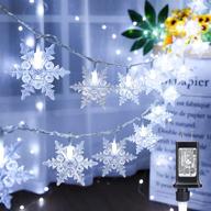 toodour snowflake christmas lights: 29.5ft 60 led snowflake fairy lights for 🎄 indoor/outdoor decor, 8 modes, waterproof - perfect for wedding, party, christmas tree decorations логотип