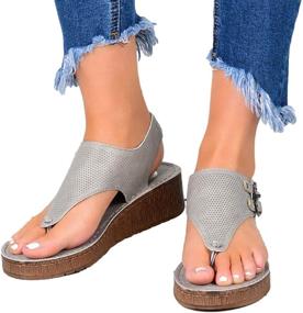 img 4 attached to Women's Leather Ring Toe Flip Flops: 👡 Summer Orthopedic Sandals for Casual Bunion Correction Slippers