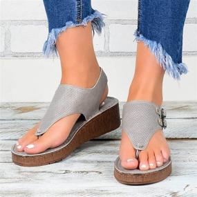 img 3 attached to Women's Leather Ring Toe Flip Flops: 👡 Summer Orthopedic Sandals for Casual Bunion Correction Slippers