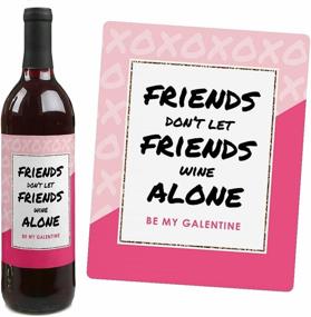 img 2 attached to Valentine's Day Wine Bottle Label Stickers - Be My Galentine Gift for Women and Men - Set of 4 by Big Dot of Happiness