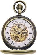 🕰️ treeweto mechanical pocket watch for men - skeleton movement logo