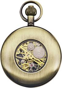 img 1 attached to 🕰️ TREEWETO Mechanical Pocket Watch for Men - Skeleton Movement