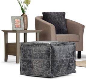 img 3 attached to 🪑 Black Tremblay Square Poufs: Stylish and Versatile 18 inch Addition by SIMPLIHOME