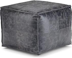 img 4 attached to 🪑 Black Tremblay Square Poufs: Stylish and Versatile 18 inch Addition by SIMPLIHOME