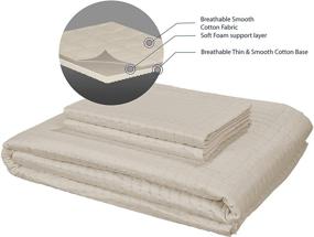 img 2 attached to 🛏️ Infinite Weaves 2 Piece 300 Thread Count Twin Size Quilt Set - Luxurious & Lightweight Bedspread with Shams - Khaki Twin Quilt Set with Oversized Grid Pattern, 100% Cotton Sateen Weave - 2 PC Coverlet