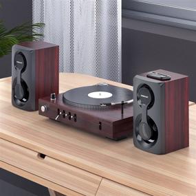 img 1 attached to 🔊 10W Triple Channel Computer Speakers - Wired and Bluetooth 5.0, Wooden Design, Volume Control - for PC/Laptops/Desktops/Phone/Ipad/Game Machine