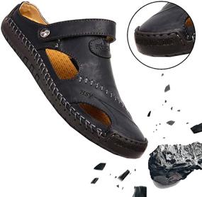 img 2 attached to 💨 Stay Cool and Comfortable with KINOW Breathable Leather Outdoor Shoes for Men