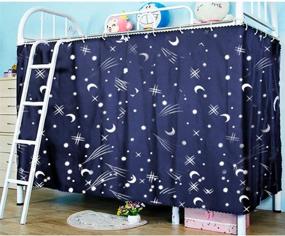img 2 attached to 🛏️ CLARA Single Sleeper Bunk Bed Canopy Curtain – College Student Dorm Bedding Tent with Blackout Mosquito Nets & Dark Blue Curtain Panel (59.1×78.7’’)
