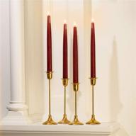 🕯️ red flameless taper candles with remote - realistic 3d flame led candlesticks, burgundy real wax, perfect for thanksgiving or farmhouse decor. set of 4 with automatic timer & batteries included логотип