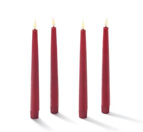 img 3 attached to 🕯️ Red Flameless Taper Candles with Remote - Realistic 3D Flame LED Candlesticks, Burgundy Real Wax, Perfect for Thanksgiving or Farmhouse Decor. Set of 4 with Automatic Timer & Batteries Included