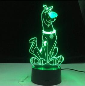 img 1 attached to 🐶 Colorful Touch Sensor 3D Lamp: Cute Cartoon Dog Baby Nightlight for Kids Bedroom with Remote Phone Bluetooth Control