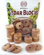 cedar blocks for clothes storage: mohern's 30 pcs cedar rings and cedar chips for closets - efficient protection and freshness logo