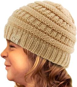 img 2 attached to 🧢 Boys' Chunky Stretchy Slouch Beanie Hat - Essential Accessories for Hats & Caps