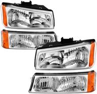 🚘 premium headlight assembly for chevy silverado avalanche 1500/2500/3500 - compatible with 03 04 05 06 models (excludes body cladding) logo