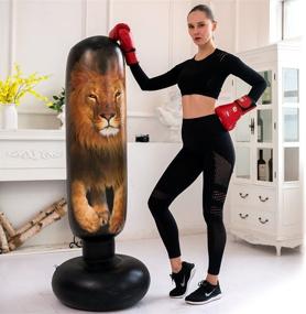 img 3 attached to 🥊 Highly Durable Inflatable Free Standing Punching Bag for Adult and Teen Fitness Training, Stress Relief, and Boxing Workouts