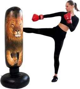 img 2 attached to 🥊 Highly Durable Inflatable Free Standing Punching Bag for Adult and Teen Fitness Training, Stress Relief, and Boxing Workouts