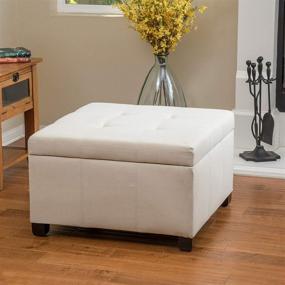 img 3 attached to 🛋️ Richmond Beige Fabric Storage Ottoman by Christopher Knight Home