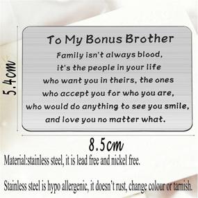 img 3 attached to 👨 Personalized Bobauna Bonus Brother/Sister Wallet Card - Not Always Blood, but Family Forever: Perfect Wedding Jewelry and Bridal Shower Gift