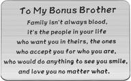 👨 personalized bobauna bonus brother/sister wallet card - not always blood, but family forever: perfect wedding jewelry and bridal shower gift logo